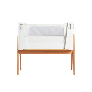 Gaia Baby Hera Cot Bed + Bedside Crib Two Piece Bundle - Scandi-White + Natural-Nursery Sets- | Natural Baby Shower