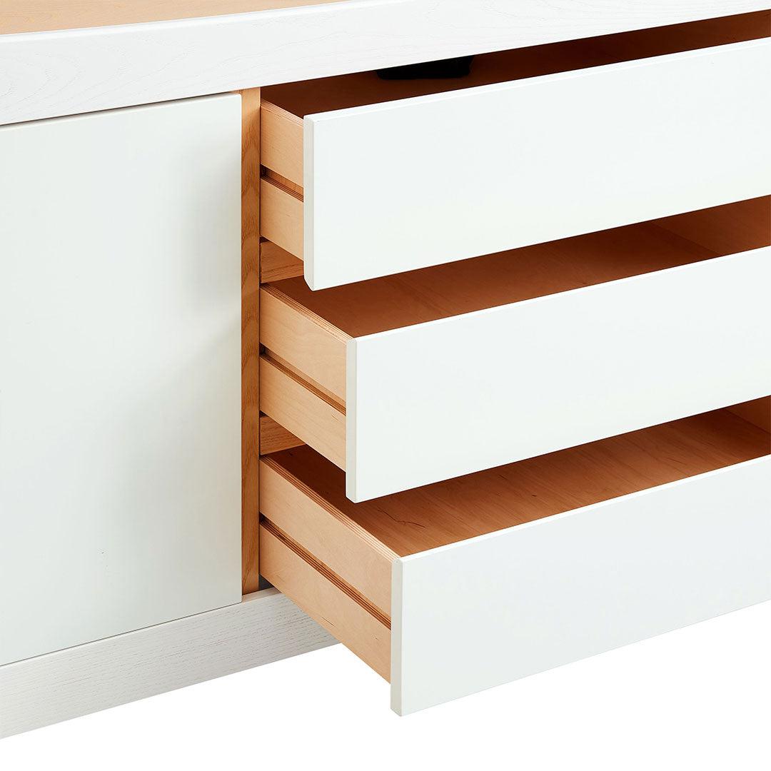 Gaia Baby Hera Cot Bed + Dresser + Wardrobe Three Piece Bundle - Scandi-White + Natural-Nursery Sets- | Natural Baby Shower