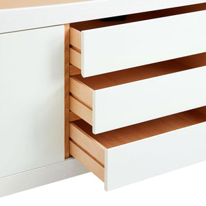 Gaia Baby Hera Cot Bed + Dresser + Wardrobe Three Piece Bundle - Scandi-White + Natural-Nursery Sets- | Natural Baby Shower