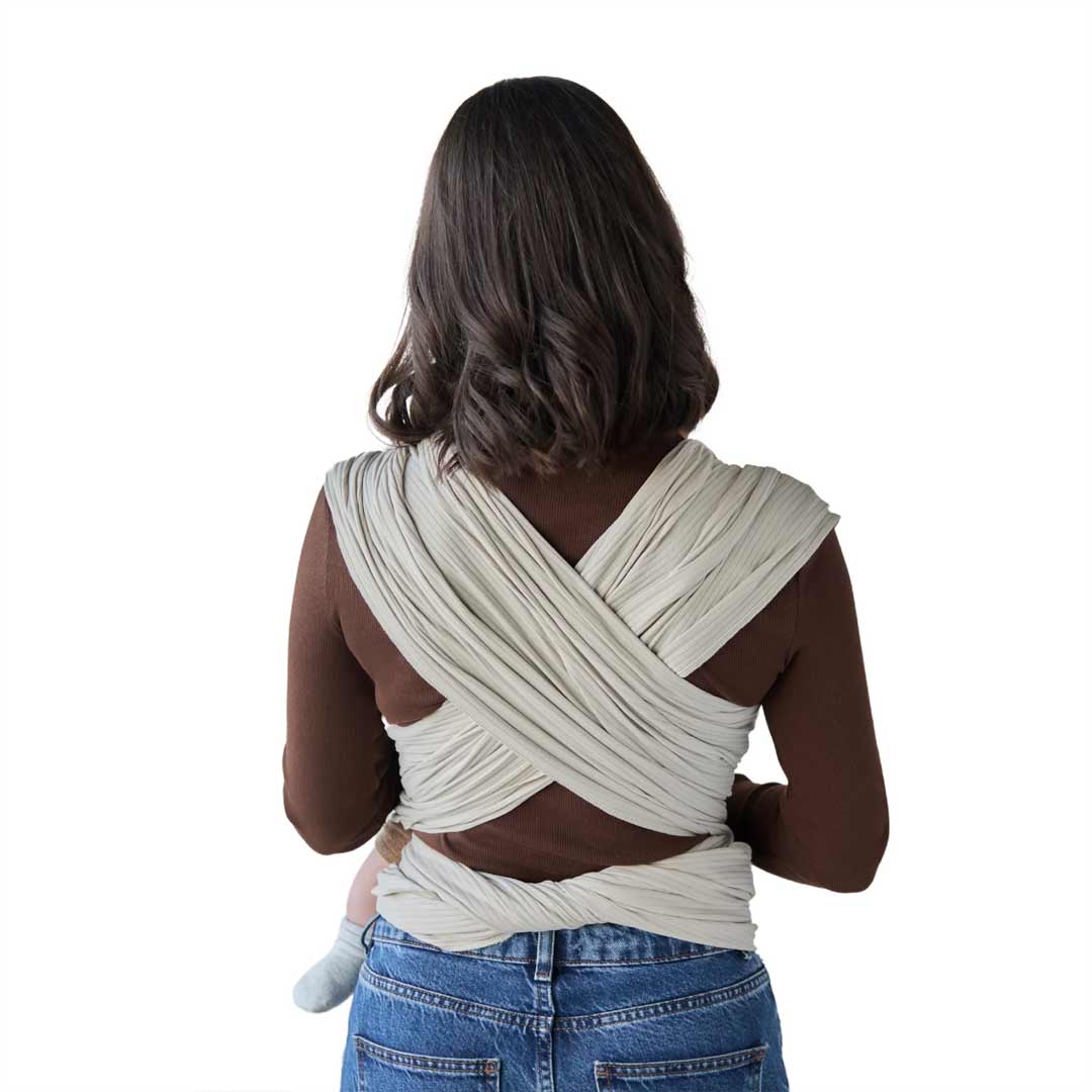 Gaia Stretchy Baby Wrap Carrier - Organic Cotton - Ecru-Baby Carriers- | Natural Baby Shower