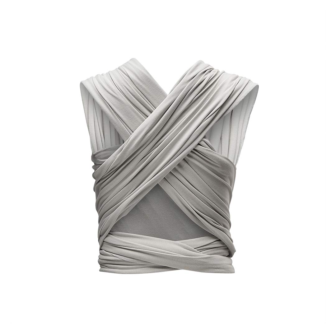 Gaia Stretchy Baby Wrap Carrier - Organic Cotton - Silver Grey-Baby Carriers- | Natural Baby Shower
