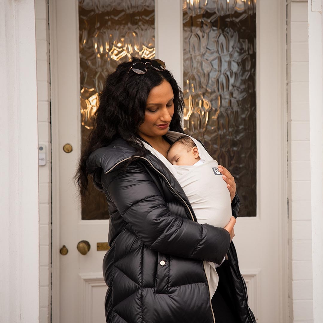 Gaia Stretchy Baby Wrap Carrier - Organic Cotton - Silver Grey-Baby Carriers- | Natural Baby Shower