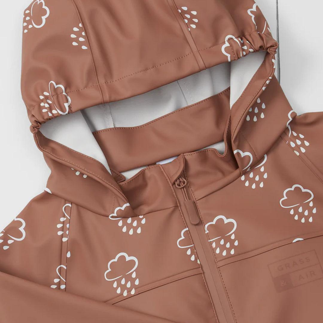 Grass & Air Colour Revealing Rain Jacket - Rose-Coats-Rose-12-18m | Natural Baby Shower