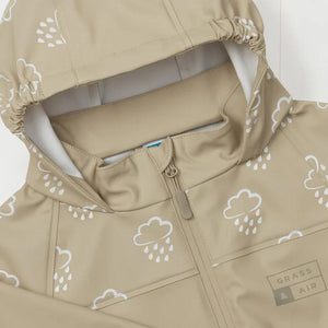 Grass & Air Colour Revealing Rain Jacket - Stone-Coats-Stone-12-18m | Natural Baby Shower
