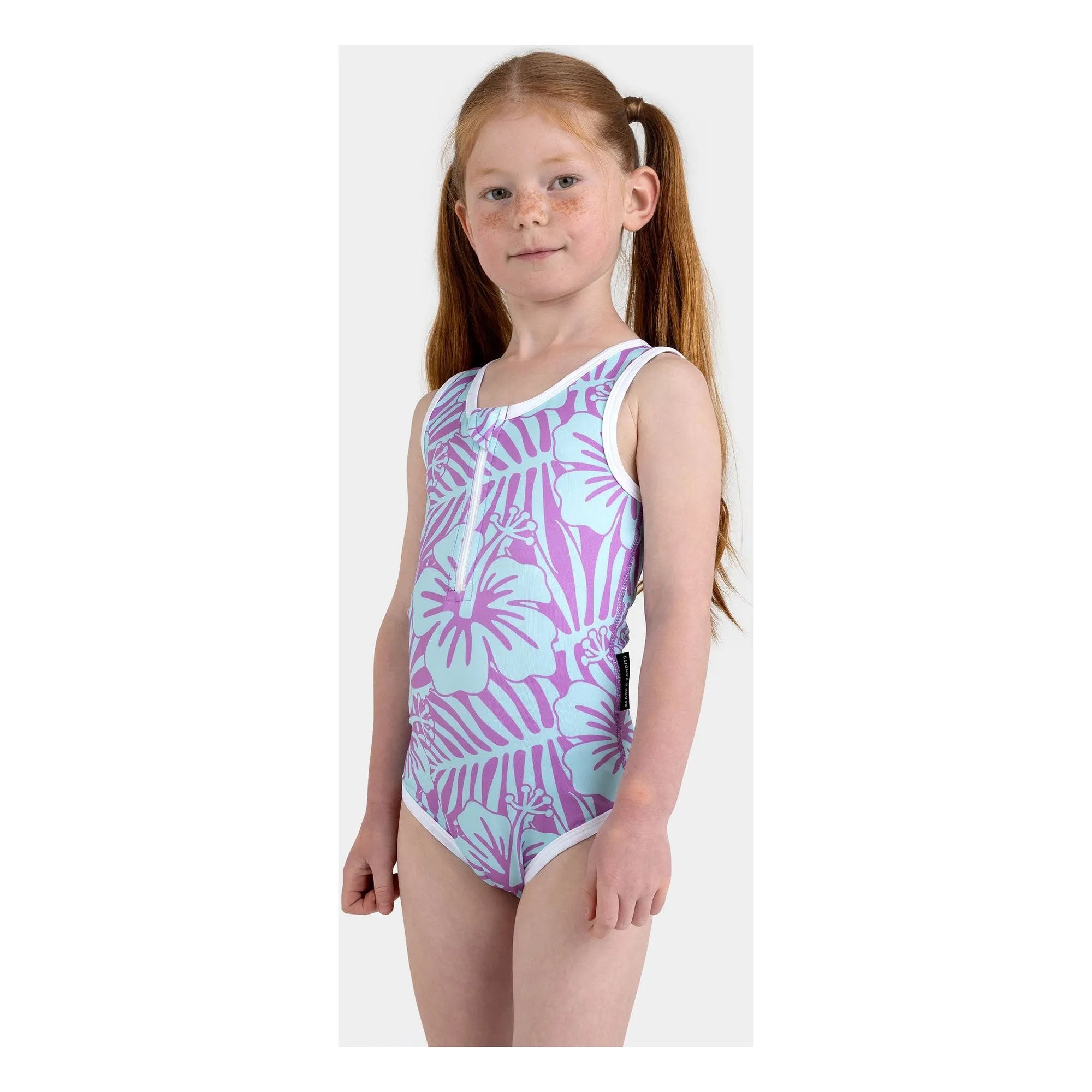 Beach & Bandits - Hibiscus Geri Dönüştürülmüş Elyaf UV Korumalı 1 Parça Jersey | Mor