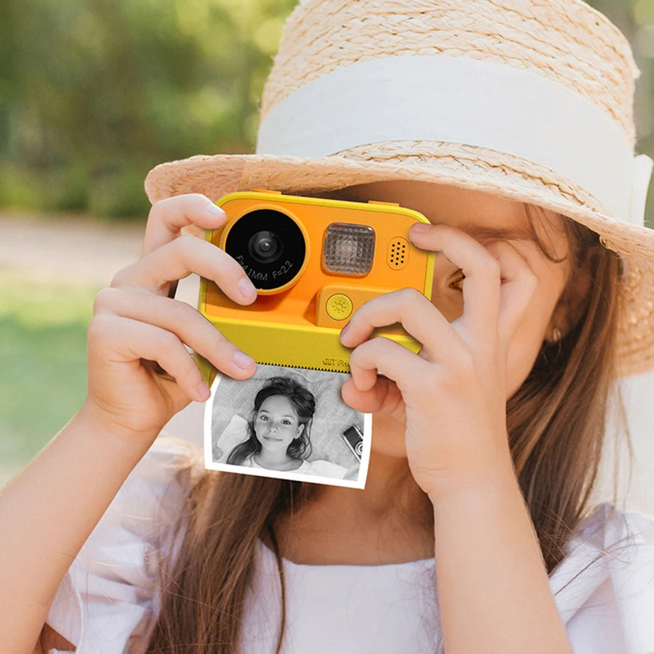 iPixi – Fotocamera Digitale per Foto e Video con Stampa Istantanea Arancione