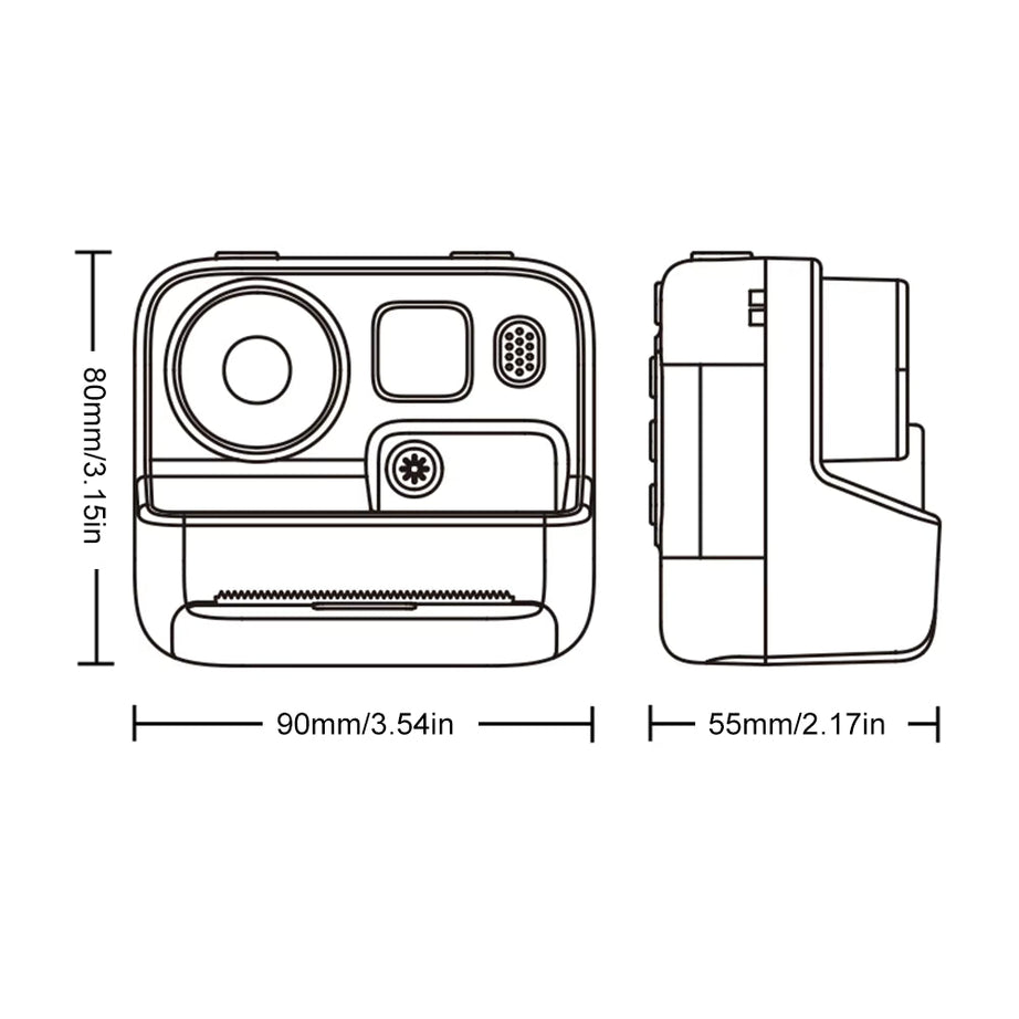 iPixi – Fotocamera Digitale per Foto e Video con Stampa Istantanea Arancione