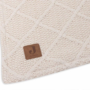 Jollein Check Knit Fleece Blanket - Oatmeal/Teddy-Blankets-Oatmeal/Teddy- | Natural Baby Shower