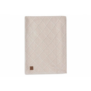 Jollein Check Knit Fleece Blanket - Oatmeal/Teddy-Blankets-Oatmeal/Teddy- | Natural Baby Shower