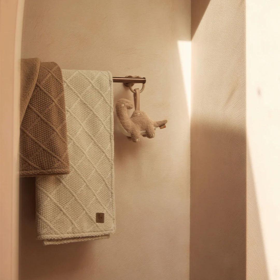 Jollein Check Knit Fleece Blanket - Oatmeal/Teddy-Blankets-Oatmeal/Teddy- | Natural Baby Shower