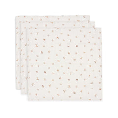 Jollein 3 Pack Muslin Cloth 70x70cm - Animal Friends-Muslin Squares-Animal Friends- | Natural Baby Shower