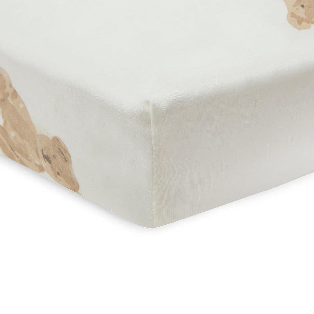 Jollein Jersey Fitted Sheet - Teddy Bear-Sheets-Teddy Bear- | Natural Baby Shower