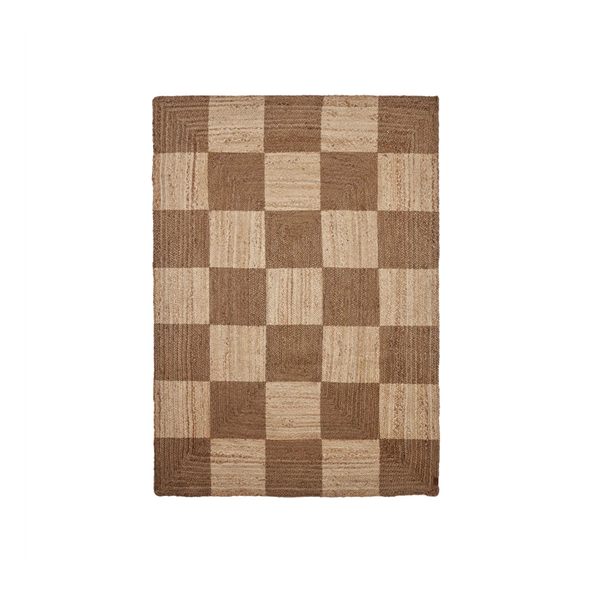 Oyoy - Jute Chess Pattern Mat | Natural