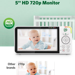 LeapFrog LF4915HD 5" Wi-Fi Pan & Tilt Monitor - White-Baby Monitors-White- | Natural Baby Shower