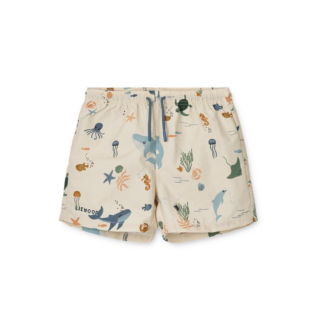 Liewood Aiden Printed Board Swim Shorts - Sea Creature / Sandy-Board Shorts-Sea Creature / Sandy-80 | Natural Baby Shower