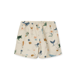 Liewood Aiden Printed Board Swim Shorts - Sea Creature / Sandy-Board Shorts-Sea Creature / Sandy-80 | Natural Baby Shower