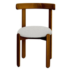 Gabrielle Paris - Lilac Chair, Wood Look Finish, Curved Seat | Cream