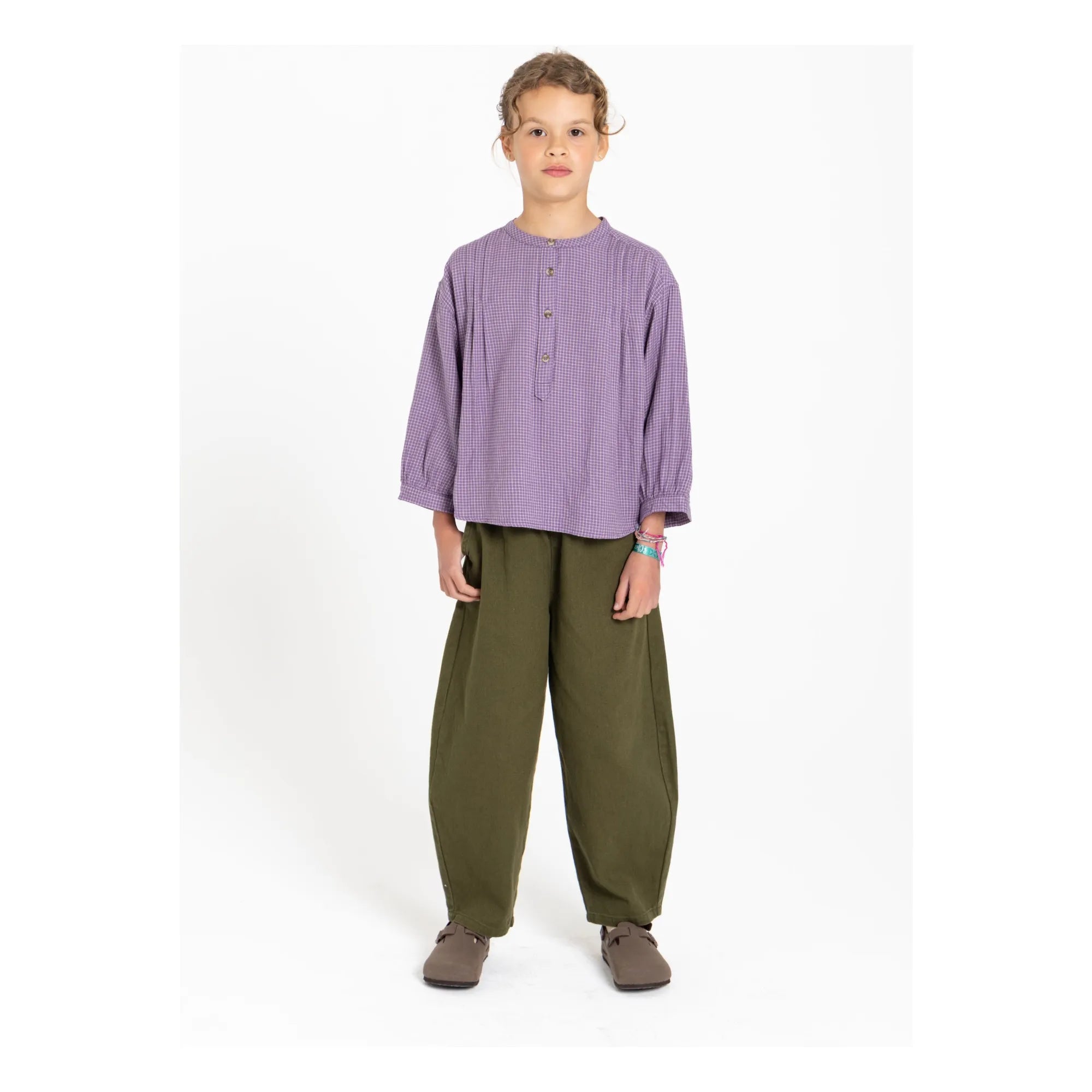 Hundred Pieces - Maxine Carreaux Bluse | Lavendel