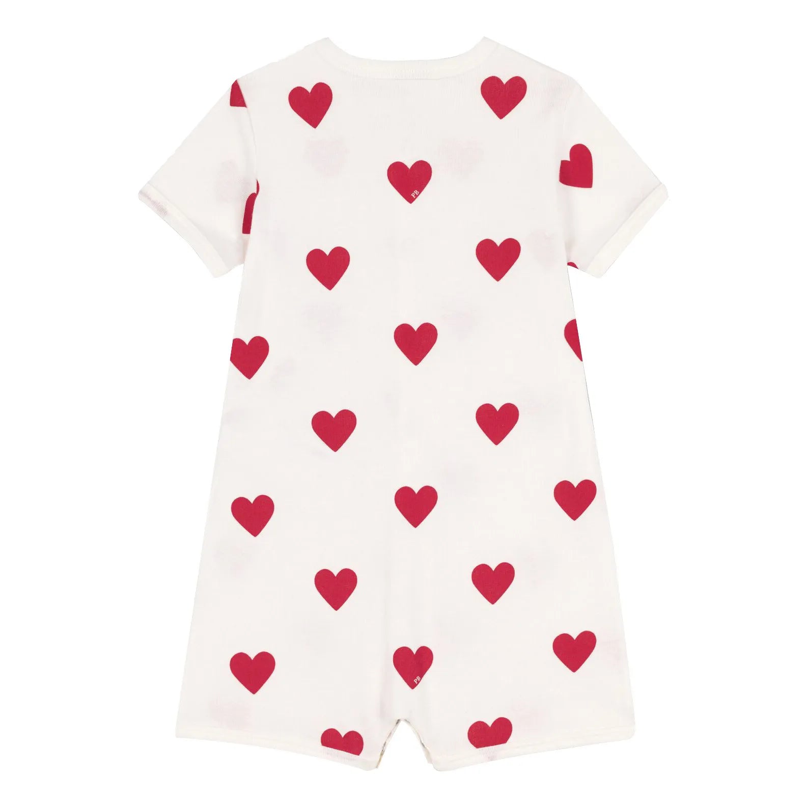 Petit Bateau - Mildor Schlafanzug mit Herzmuster | Weiß