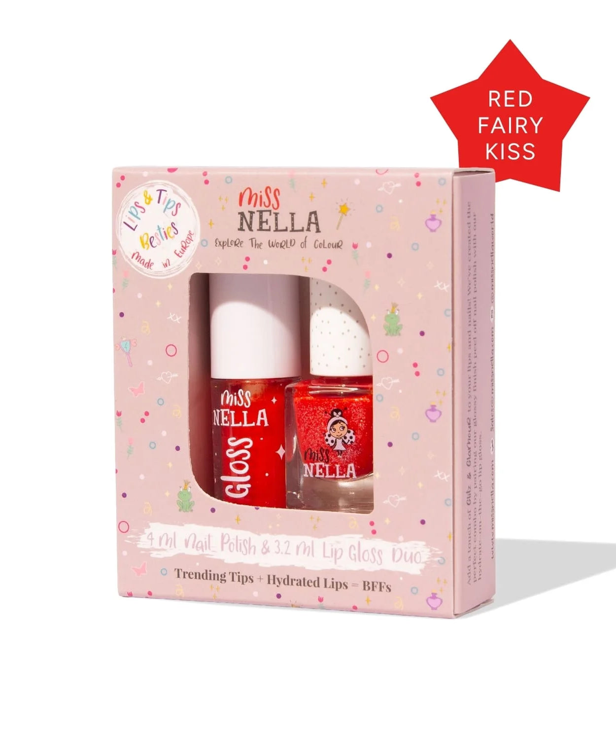 Set doble de brillo de labios y esmalte Miss Nella Nella