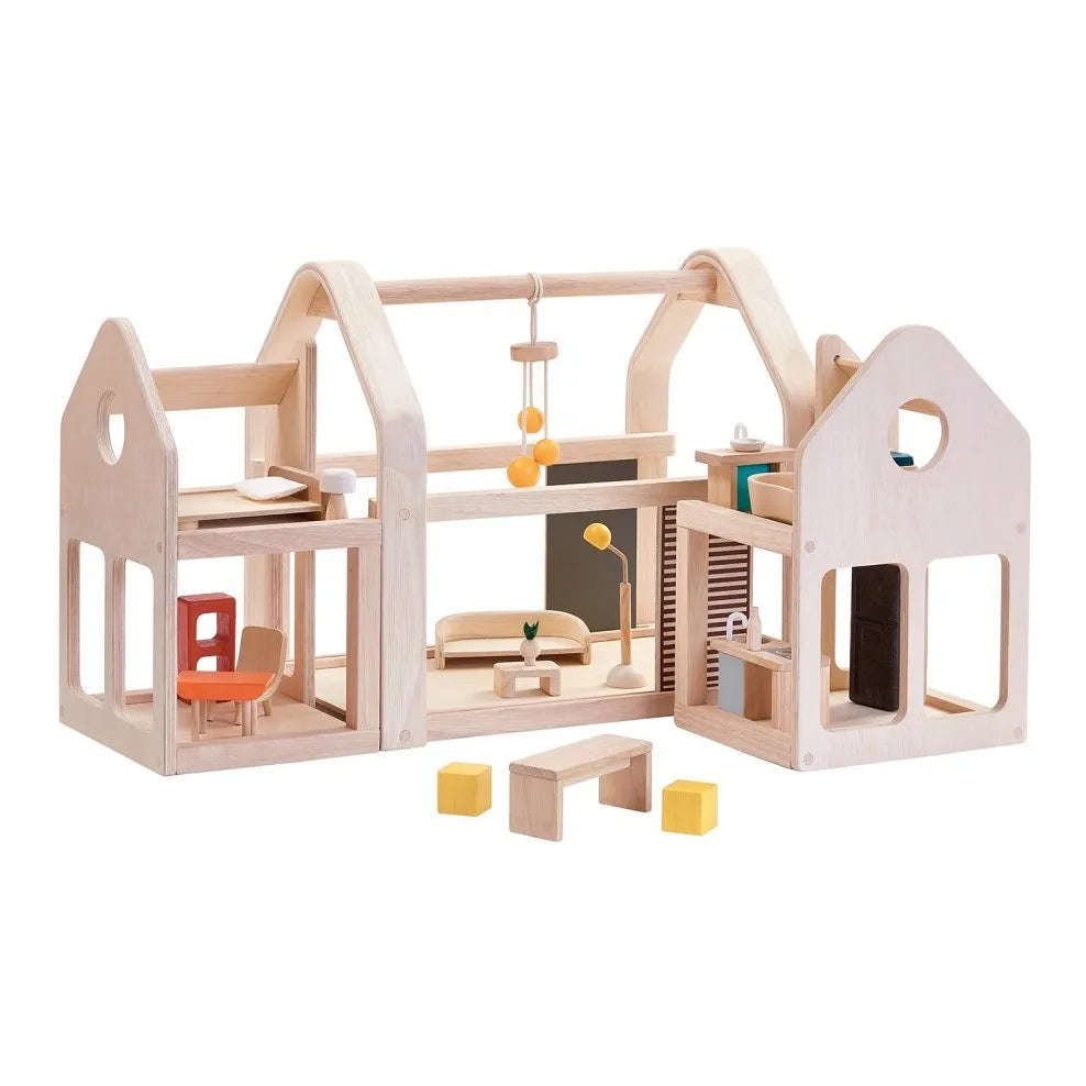 Plan Toys - Modüler 3 Parçalı Ahşap Ev