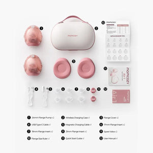 Momcozy Air 1 Ultra-slim Double Breast Pump - Pink / White-Breast Pumps-Pink / White- | Natural Baby Shower