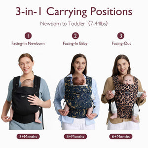 Momcozy Baby Carrier 3M+ - Cotton Black-Baby Carriers-Cotton Black- | Natural Baby Shower