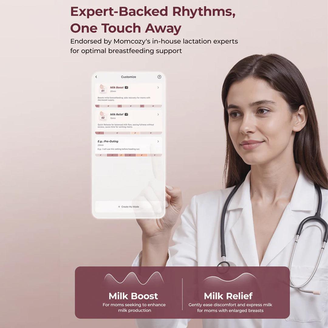 Momcozy M9 Double Breast Pump - Pink / White-Breast Pumps-Pink / White- | Natural Baby Shower