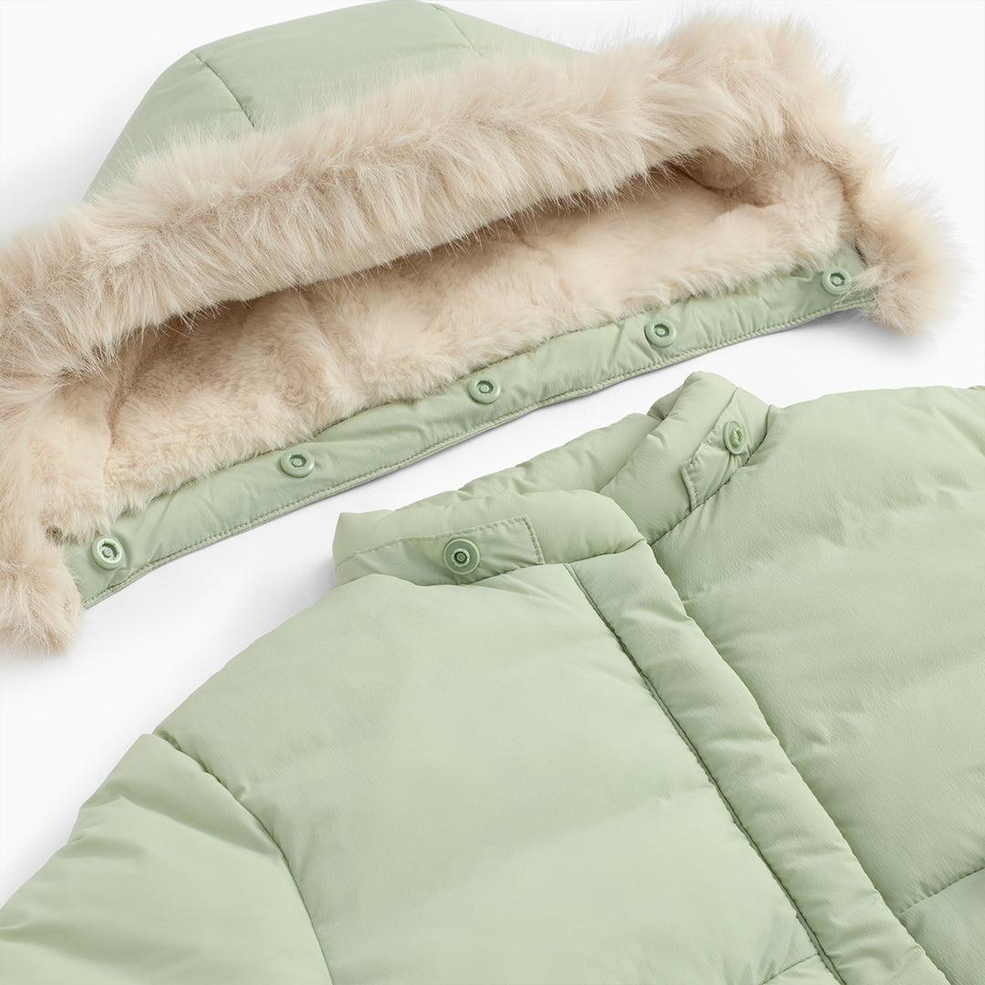 MORI Padded Coat & Detachable Hood - Sage-Coats-Sage-6-9m | Natural Baby Shower