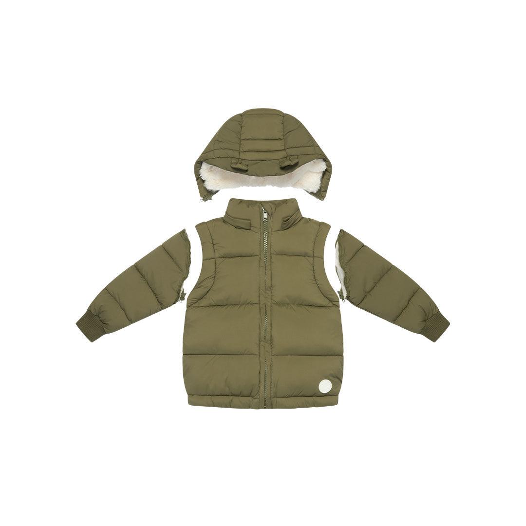 MORI Recycled Waterproof 3-In-1 Padded Coat - Olive-Coats- | Natural Baby Shower