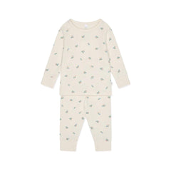 MORI Ribbed Floral Print Pyjamas - Floral Print-Pyjamas- | Natural Baby Shower