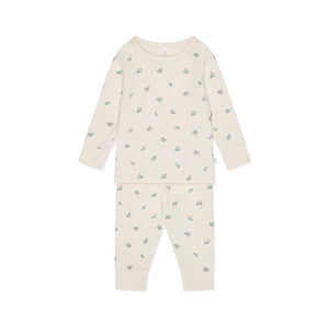 MORI Ribbed Floral Print Pyjamas - Floral Print-Pyjamas- | Natural Baby Shower