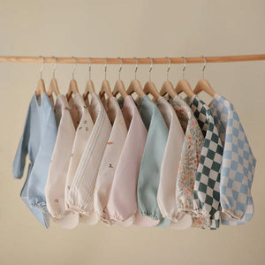 Mushie Long Sleeve Bib - Pastel Blooms-Bibs-Pastel Blooms-6-24 months (one size) | Natural Baby Shower