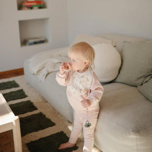 Mushie Muslin Bib | 2-Pack - Blush/Pink Floral-Bibs-Blush/Pink Floral-0+ months | Natural Baby Shower