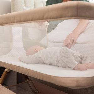 Obaby Cloud Bedside Crib - Oatmeal-Bedside Cribs-Oatmeal-Crib | Natural Baby Shower