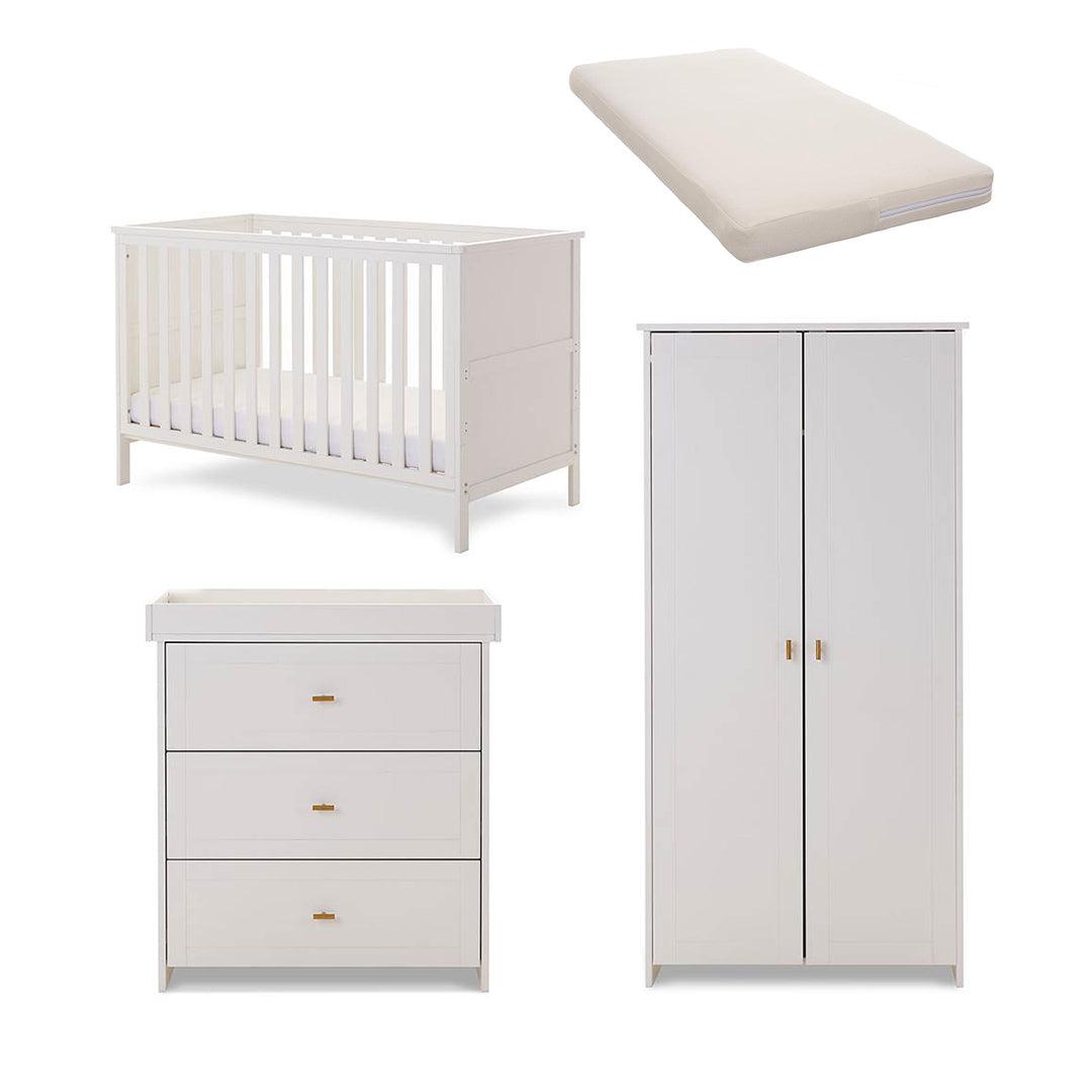 Obaby Evie 3 Piece Room Set - White-Nursery Sets-White-No Mattress | Natural Baby Shower