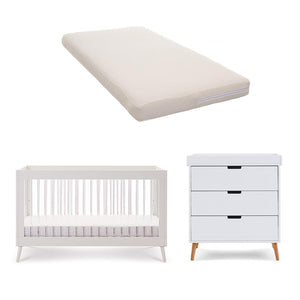 Obaby Maya 2 Piece Room Set - White + Acrylic-Nursery Sets-No Mattress- | Natural Baby Shower