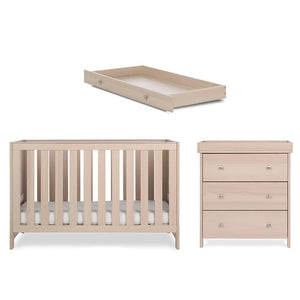 Obaby Nika 2 Piece Room Set & Underdrawer - Aspen-Nursery Sets-Aspen-Cot Bed | Natural Baby Shower