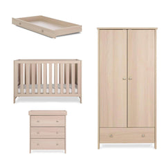 Obaby Nika 3 Piece Room Set & Underdrawer - Aspen-Nursery Sets-Aspen-Cot Bed | Natural Baby Shower