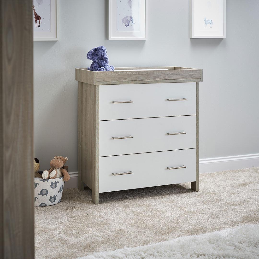 Obaby Nika 2 Piece Room Set - Grey Wash + White-Nursery Sets-Grey Wash & White-No Mattress | Natural Baby Shower