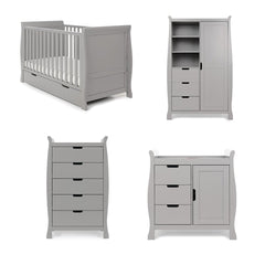 Obaby Stamford Classic 4 Piece Room Set - Warm Grey-Nursery Sets- | Natural Baby Shower