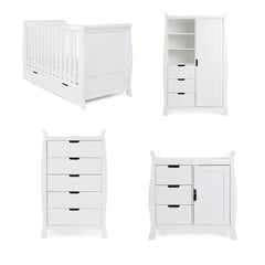 Obaby Stamford Classic 4 Piece Room Set - White-Nursery Sets- | Natural Baby Shower