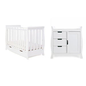 Obaby Stamford Mini 2 Piece Room Set - White-Nursery Sets- | Natural Baby Shower