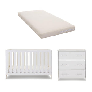 Obaby Nika 2 Piece Room Set - White Wash-Nursery Sets-White Wash-No Mattress | Natural Baby Shower