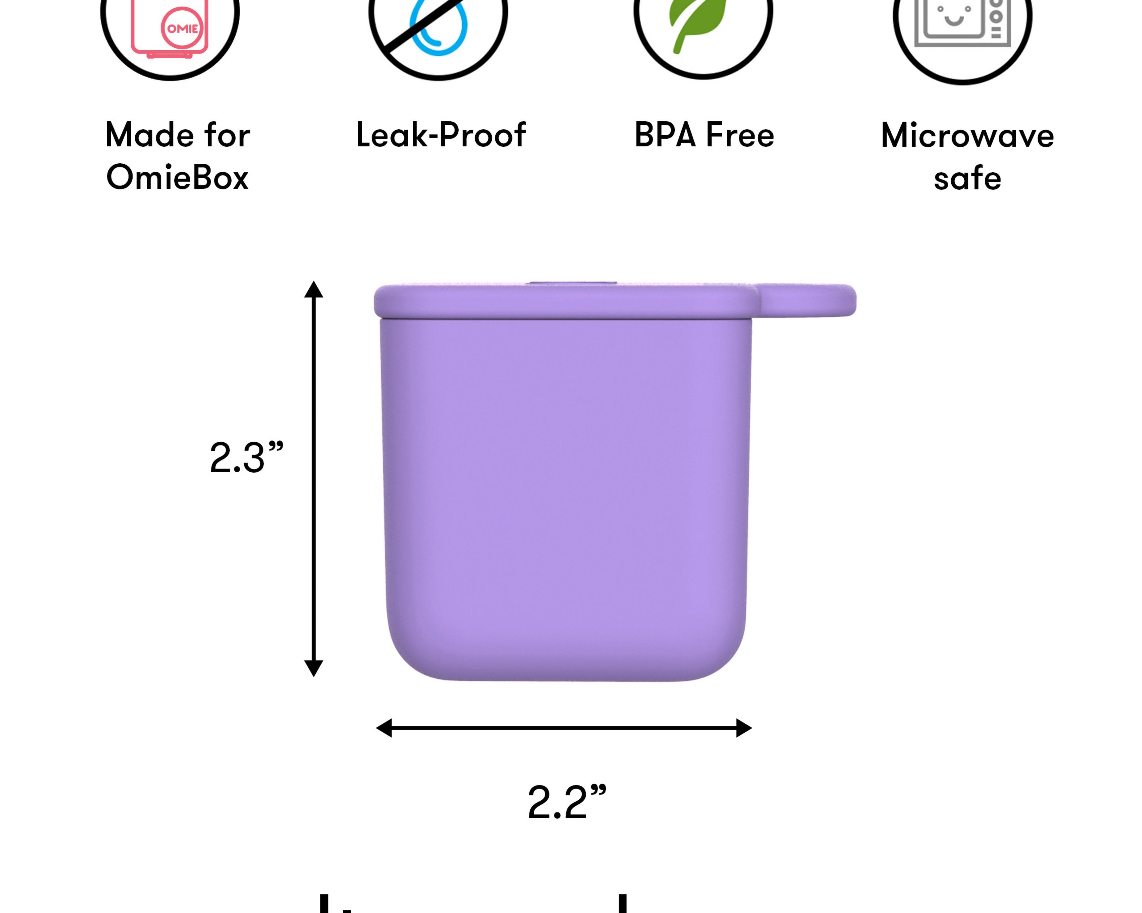 Omiebox - बेंटो बॉक्स आंतरिक विभाजन कंटेनर 2 टुकड़े बैंगनी/नारंगी