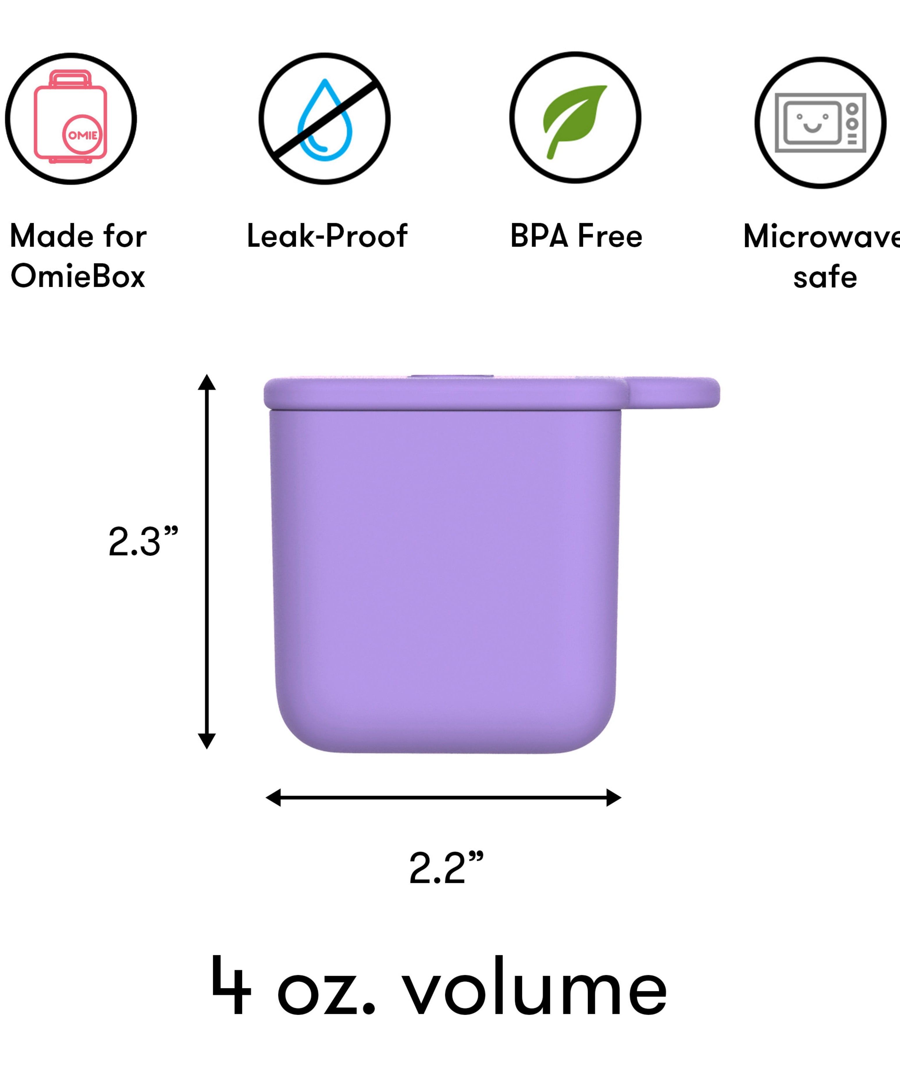 Omiebox - Bento Kutusu İç Bölme Kapları 2li Mor/Turuncu