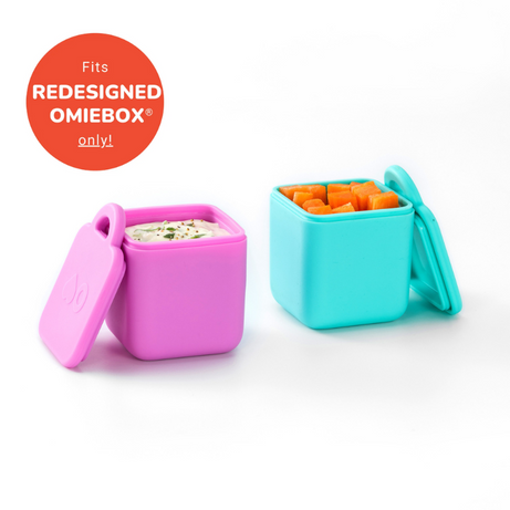Omiebox - Bento Box Inner Compartment Containers 2pcs Pink/Turquoise