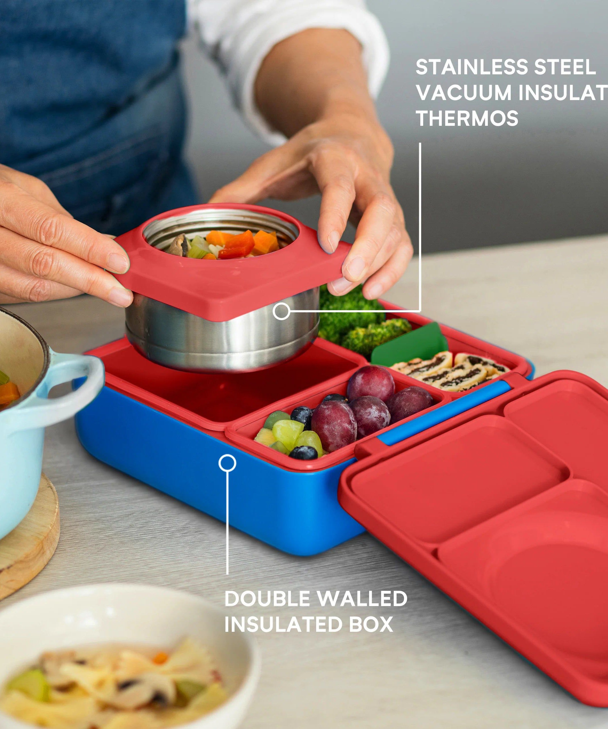 OmieBox 保温红色便当盒