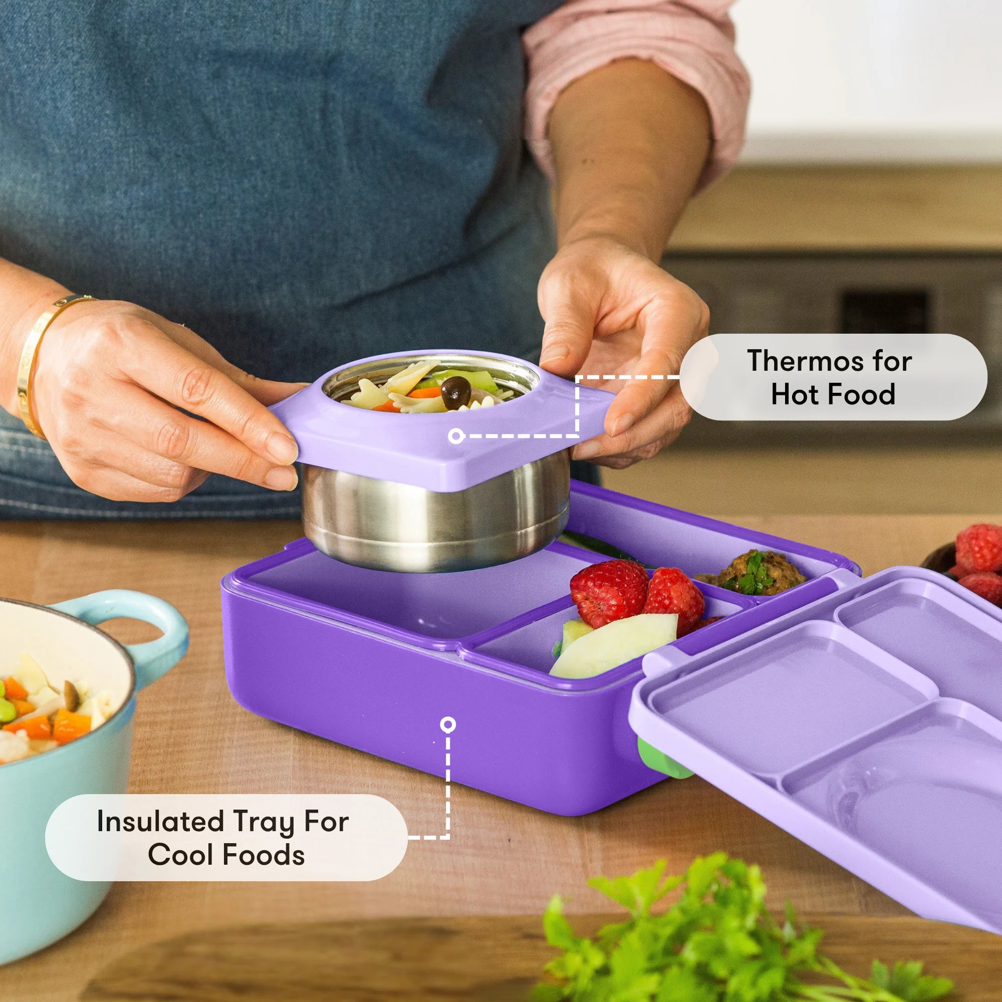 Omiebox - Isolierte Bento-Lunchbox in Lila