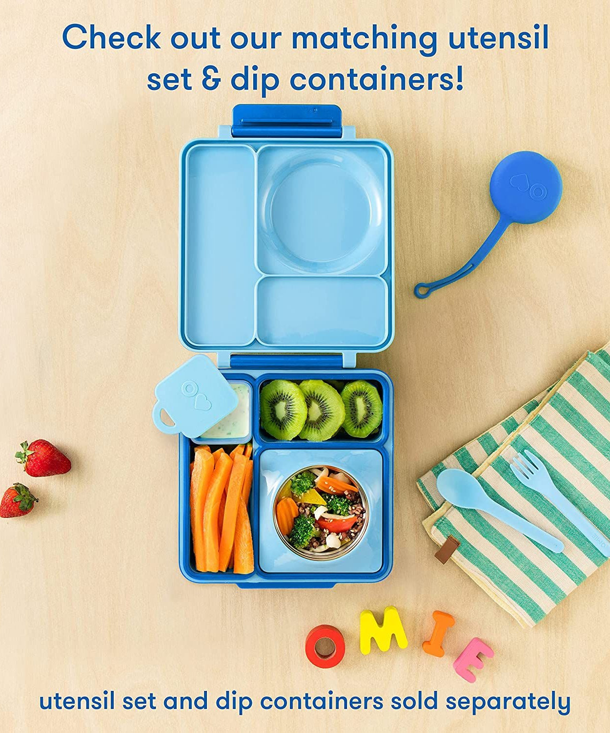 OmieBox - Boîte à repas Bento bleue isolante thermique